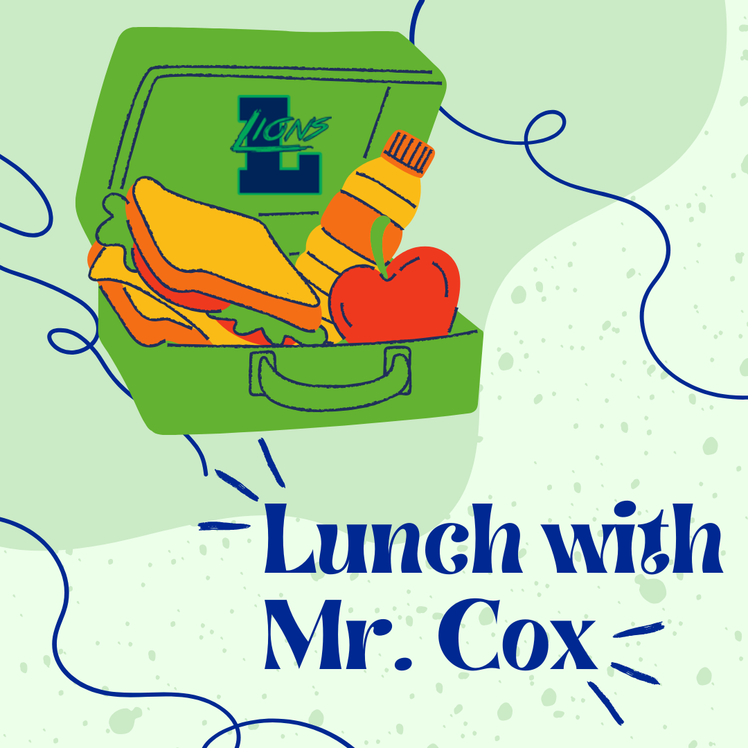  lunchbox with words: lunch with Mr. Cox
